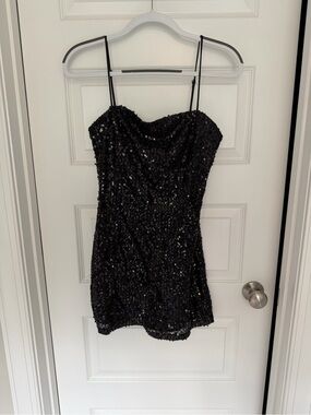 Urban Outfitters Black Sequin Mini Dress